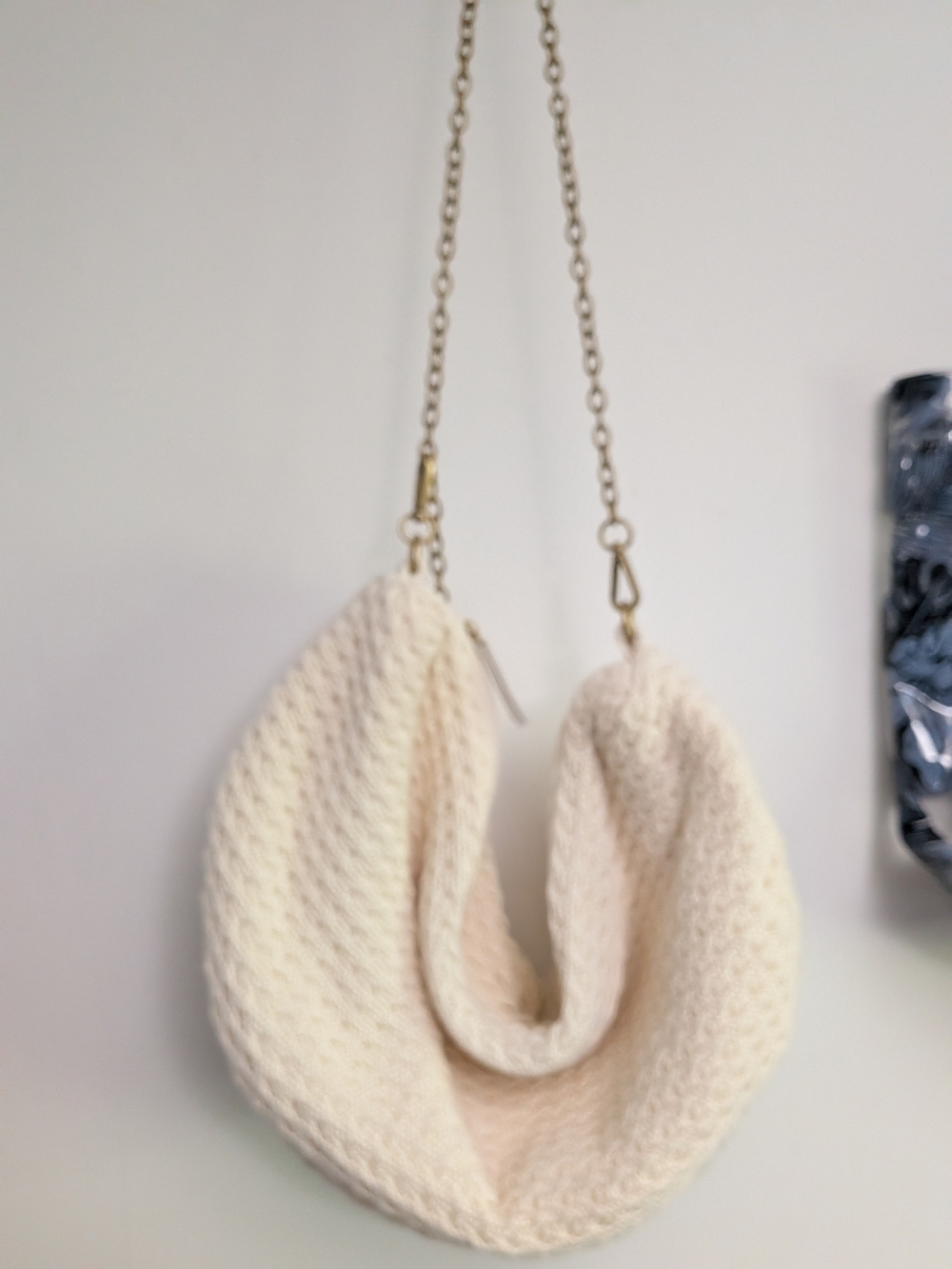 American Eagle Cream Knit Bag